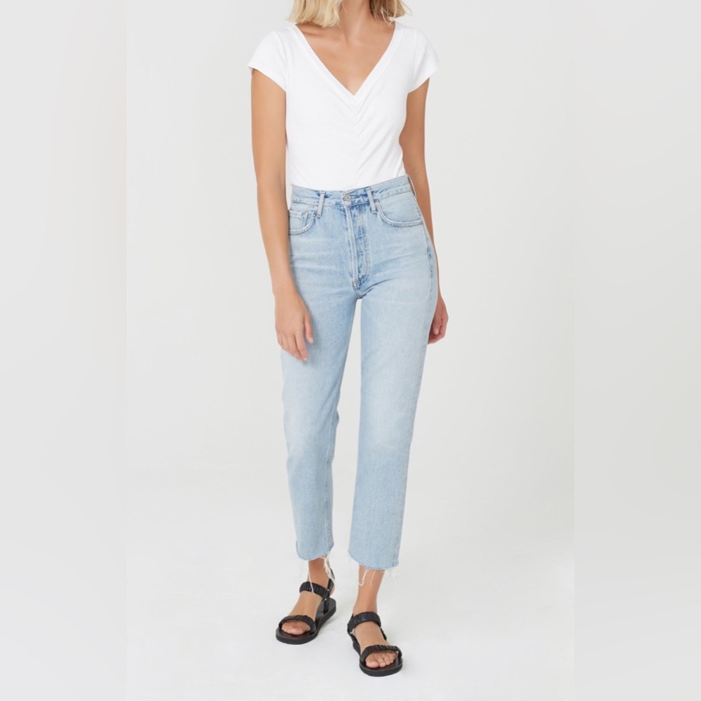 Citizens of Humanity Charlotte Crop High Rise Straight Jeans in Ever After